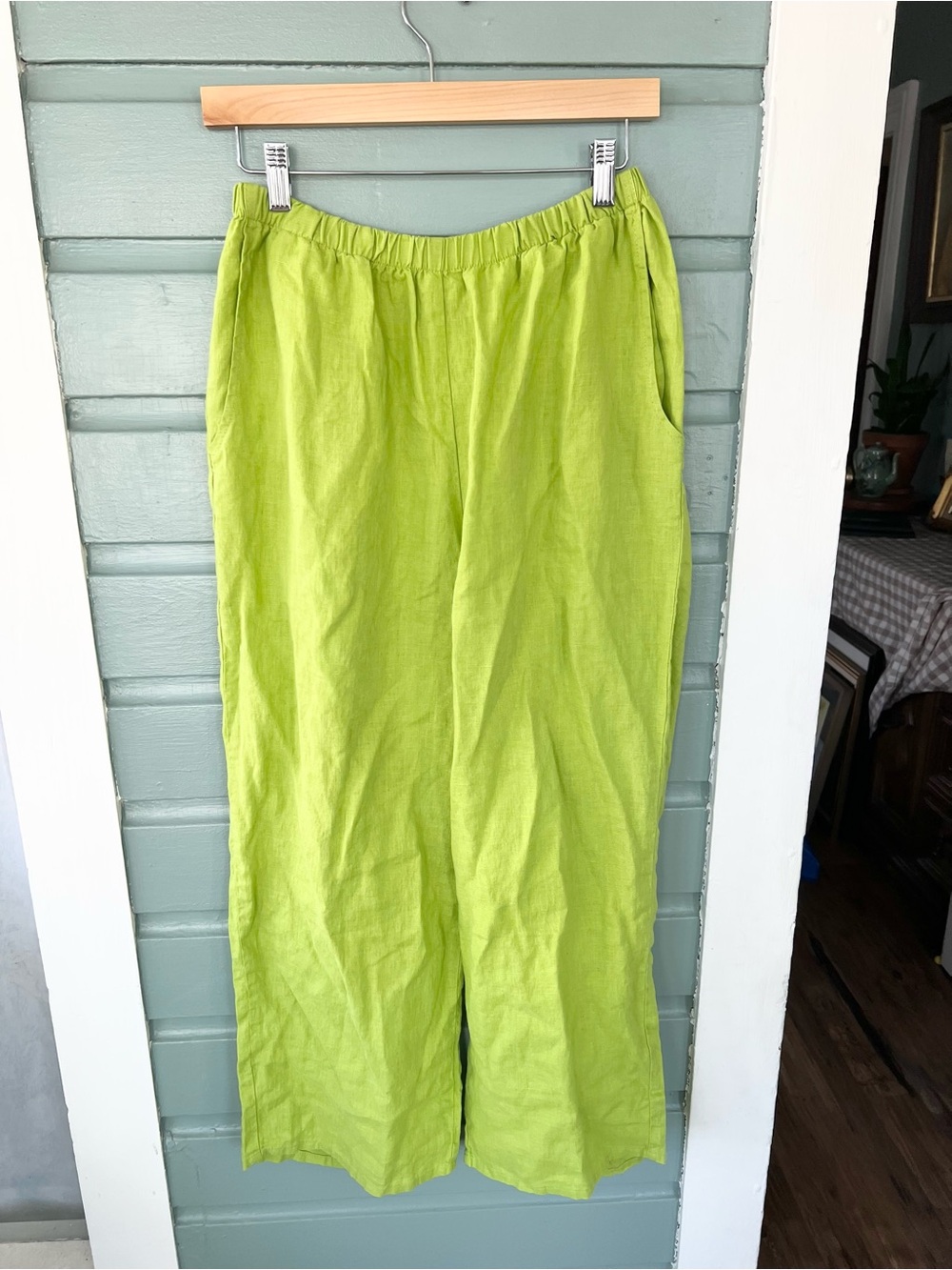 Flax Lime Green Linen Pants